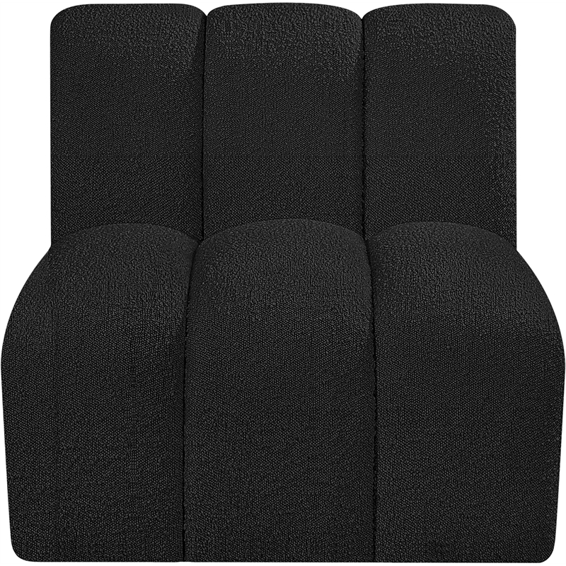 Meridian Furniture Arc Black Boucle Fabric Straight Chair