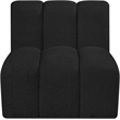 Meridian Furniture Arc Black Boucle Fabric Straight Chair