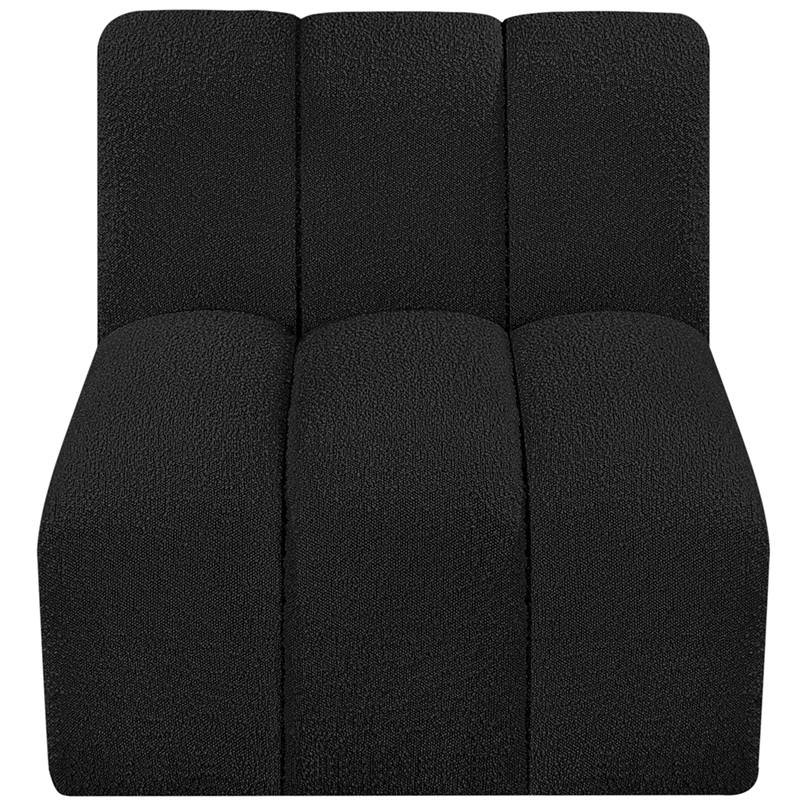 Meridian Furniture Arc Black Boucle Fabric Straight Chair