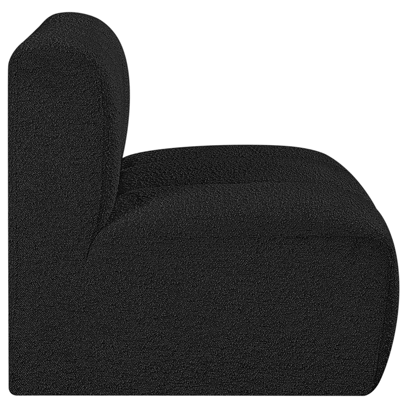 Meridian Furniture Arc Black Boucle Fabric Straight Chair