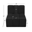Meridian Furniture Arc Black Boucle Fabric Straight Chair