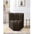 Meridian Furniture Arc Brown Boucle Fabric Curved Corner