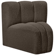 Meridian Furniture Arc Brown Boucle Fabric Curved Corner