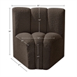 Meridian Furniture Arc Brown Boucle Fabric Curved Corner
