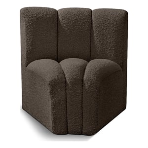 Meridian Furniture Arc Brown Boucle Fabric Curved Corner