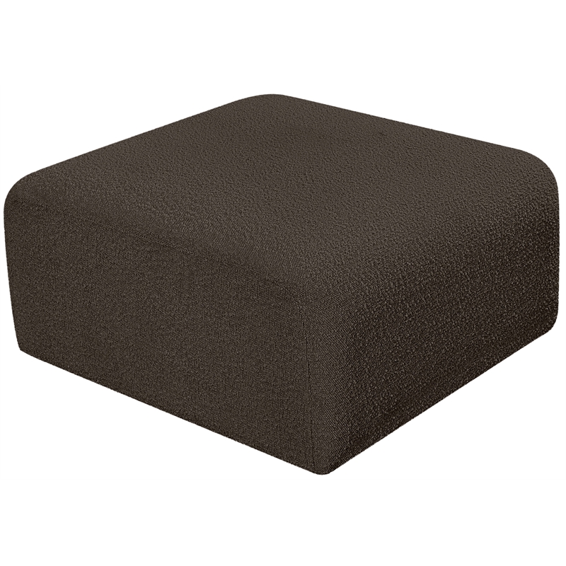 Meridian Furniture Arc BrownBoucle Fabric Ottoman