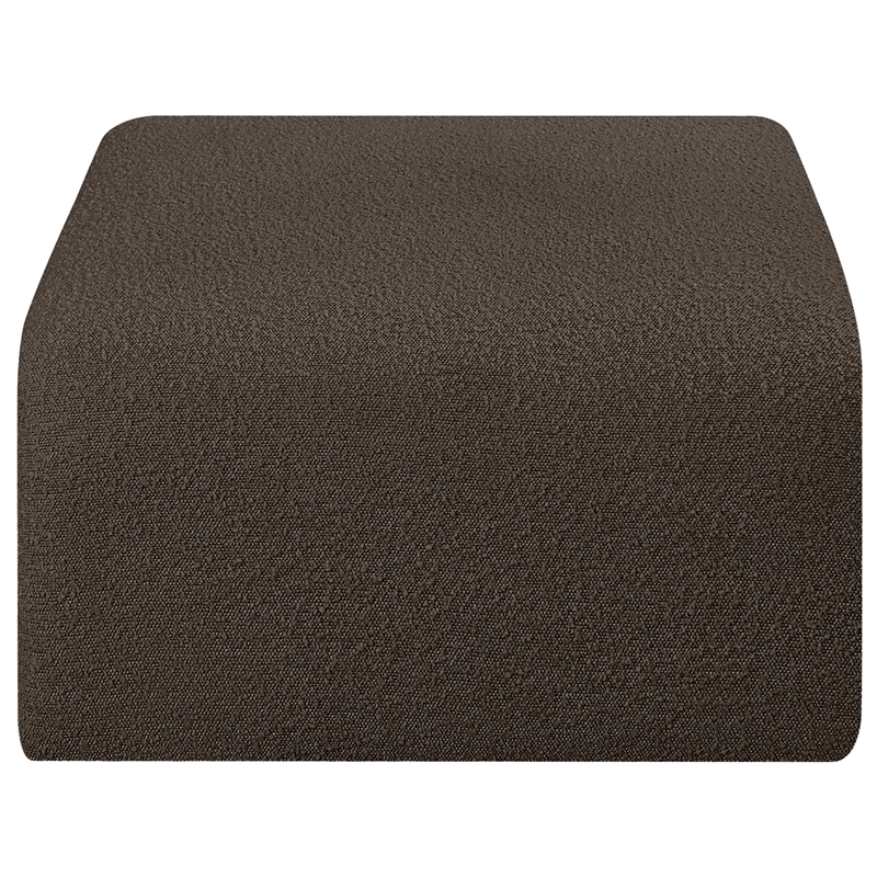 Meridian Furniture Arc BrownBoucle Fabric Ottoman