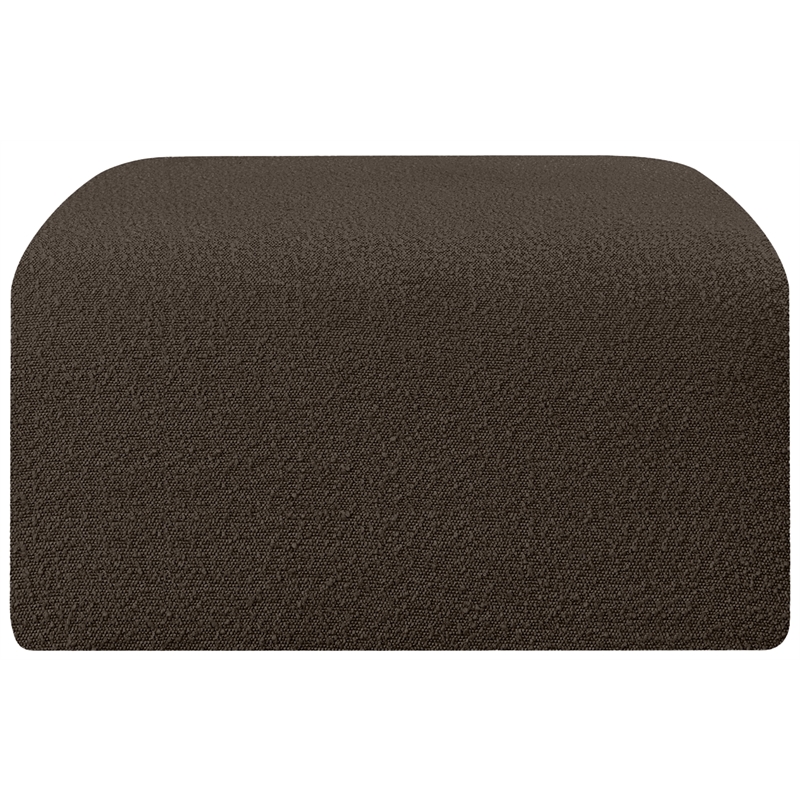 Meridian Furniture Arc BrownBoucle Fabric Ottoman
