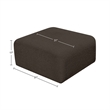Meridian Furniture Arc BrownBoucle Fabric Ottoman