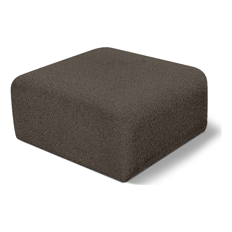 Meridian Furniture Arc BrownBoucle Fabric Ottoman
