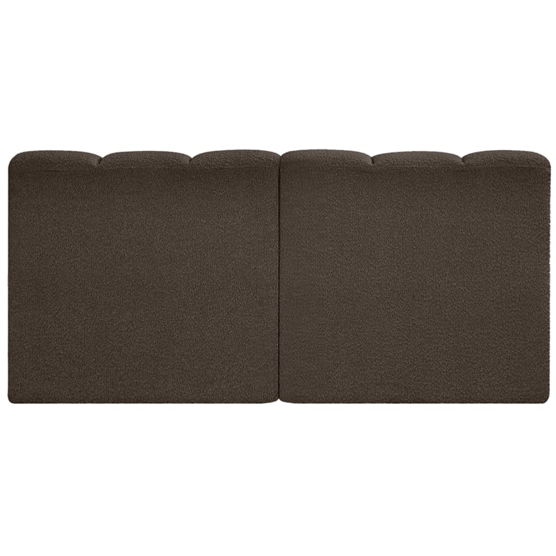 Meridian Furniture Arc Brown Boucle Fabric Modular Sectional