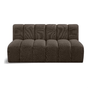 Meridian Furniture Arc Brown Boucle Fabric Modular Sectional