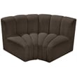 Meridian Furniture Arc Brown Boucle Fabric Modular Sectional