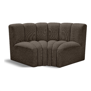Meridian Furniture Arc Brown Boucle Fabric Modular Sectional