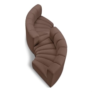 Meridian Furniture Arc Brown Vegan Leather Modular Sectional