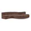 Meridian Furniture Arc Brown Vegan Leather Modular Sectional