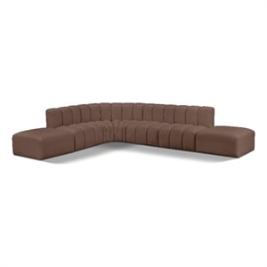 Meridian Furniture Arc Brown Vegan Leather Modular Sectional
