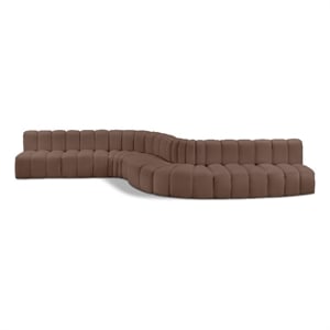 Meridian Furniture Arc Brown Vegan Leather Modular Sectional