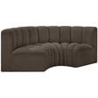 Meridian Furniture Arc Brown Boucle Fabric Modular Sectional