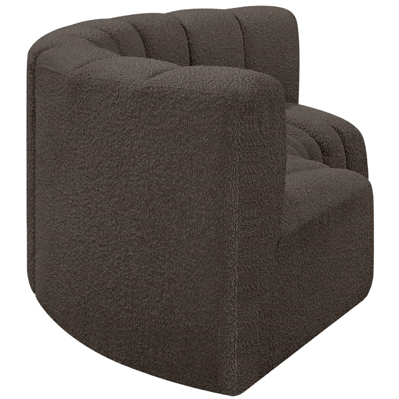 Meridian Furniture Arc Brown Boucle Fabric Modular Sectional