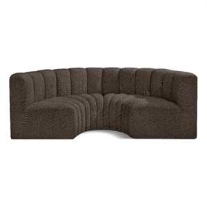 Meridian Furniture Arc Brown Boucle Fabric Modular Sectional