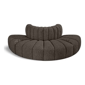 Meridian Furniture Arc Brown Boucle Fabric Modular Sectional