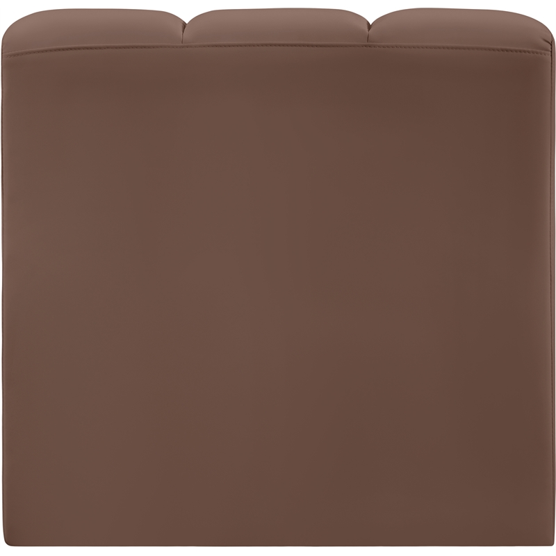 meridian furniture arc brown vegan leather straight chair