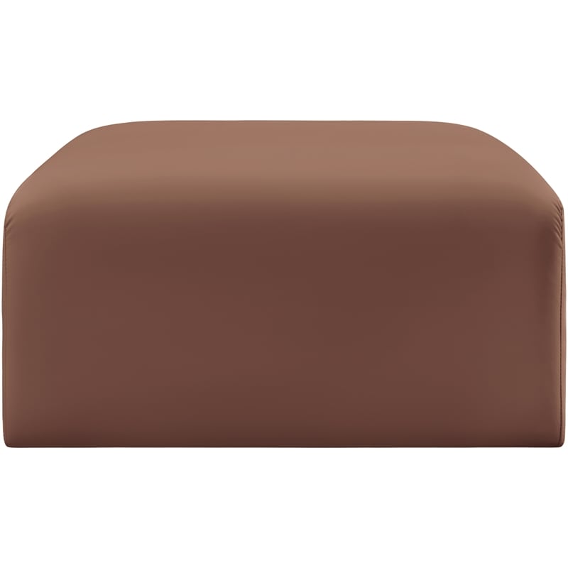 Meridian Furniture Arc Cognac Vegan Leather Ottoman