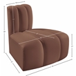 Meridian Furniture Arc Cognac Vegan Leather Reverse Corner