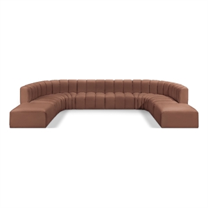 Meridian Furniture Arc Cognac Vegan Leather Modular Sectional