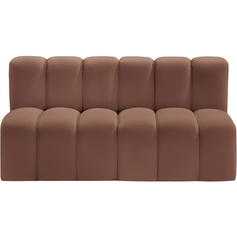 Meridian Furniture Arc Cognac Vegan Leather Modular Sectional