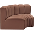 Meridian Furniture Arc Cognac Vegan Leather Modular Sectional