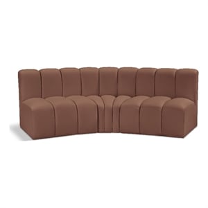 Meridian Furniture Arc Cognac Vegan Leather Modular Sectional