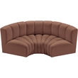 Meridian Furniture Arc Cognac Vegan Leather Modular Sectional