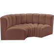 Meridian Furniture Arc Cognac Vegan Leather Modular Sectional