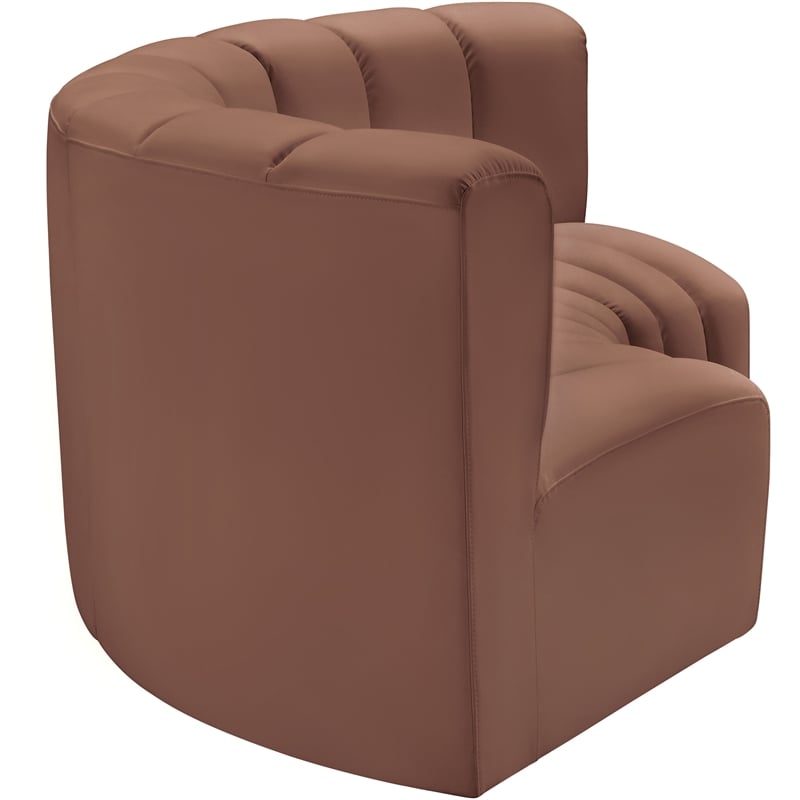 Meridian Furniture Arc Cognac Vegan Leather Modular Sectional