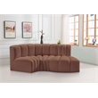 Meridian Furniture Arc Cognac Vegan Leather Modular Sectional