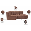 Meridian Furniture Arc Cognac Vegan Leather Modular Sectional