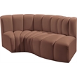 Meridian Furniture Arc Cognac Vegan Leather Modular Sectional
