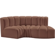Meridian Furniture Arc Cognac Vegan Leather Modular Sectional