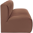 Meridian Furniture Arc Cognac Vegan Leather Modular Sectional