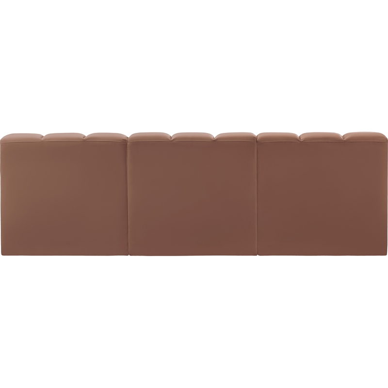 Meridian Furniture Arc Cognac Vegan Leather Modular Sectional