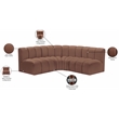 Meridian Furniture Arc Cognac Vegan Leather Modular Sectional