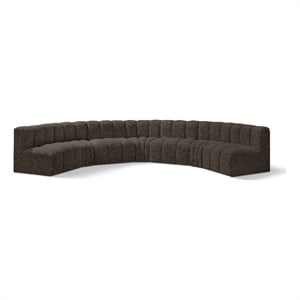 Meridian Furniture Arc Brown Boucle Fabric Modular Sectional