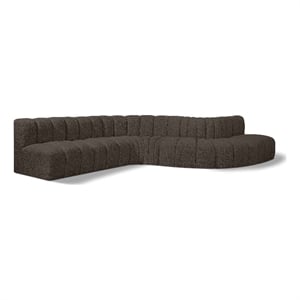 Meridian Furniture Arc Brown Boucle Fabric Modular Sectional