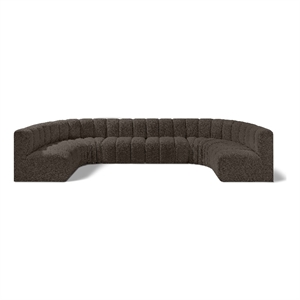 Meridian Furniture Arc Brown Boucle Fabric Modular Sectional