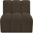 Meridian Furniture Arc Brown Boucle Fabric Straight Chair