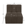 Meridian Furniture Arc Brown Boucle Fabric Straight Chair