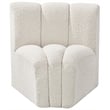 Meridian Furniture Arc Cream Boucle Fabric Curved Corner