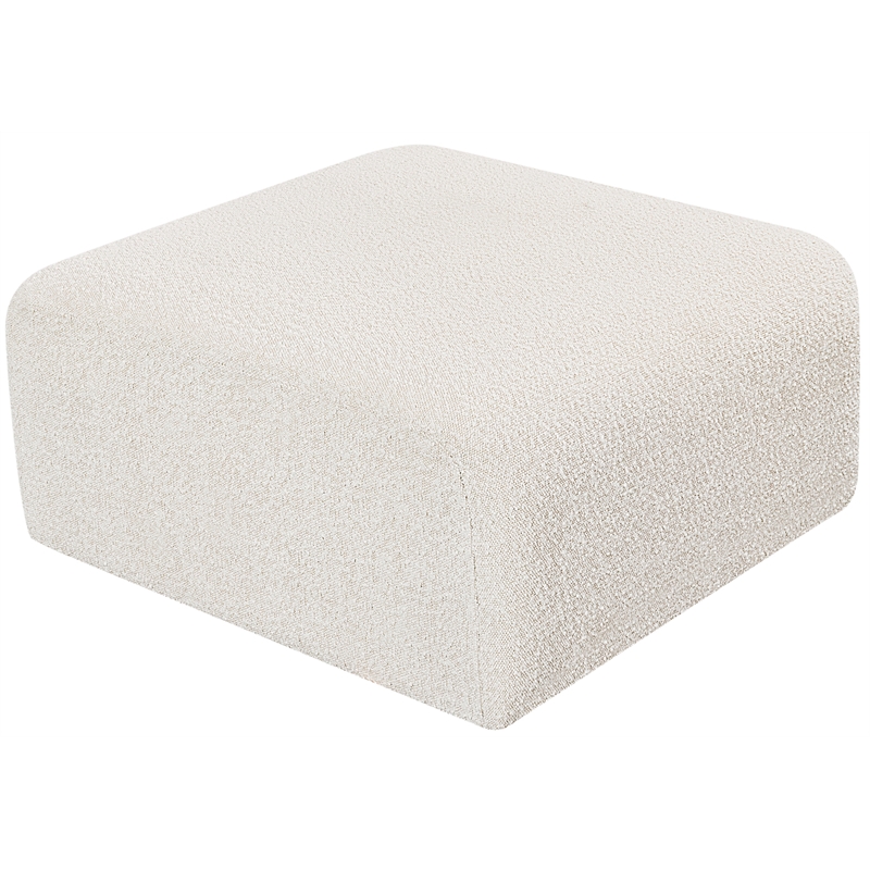 Meridian Furniture Arc Cream Boucle Fabric Ottoman